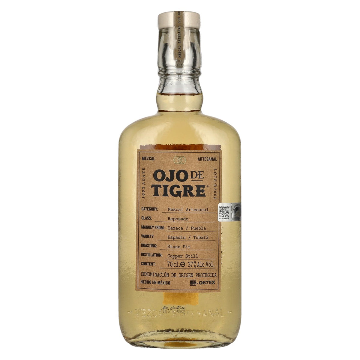 Ojo de Tigre Mezcal Artesanal Reposado 100% Agave 37% Vol. 0.7l