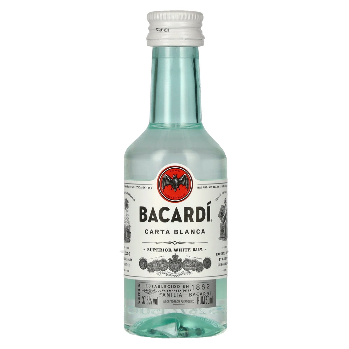Bacardi Ron Carta Blanca Superior 37,5% Vol. 0,05l PET