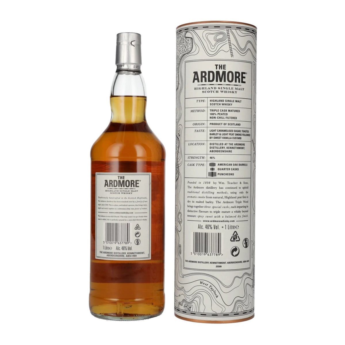 The Ardmore TRIPLE WOOD Peated Highland Single Malt 46% Vol. 1l in Geschenkbox