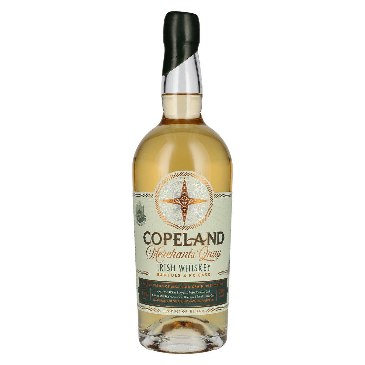 Copeland Distillery Merchant’s Quay Banyuls &amp; PX Cask Green Label Irish Whiskey 40% vol. 0.7l
