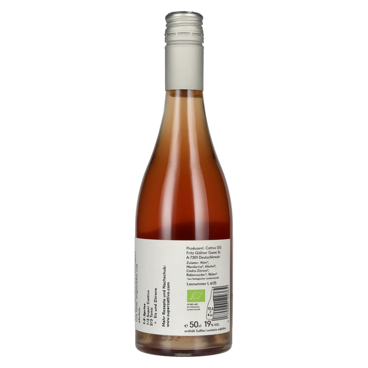 Super Cattivo Organic Bitter Mandarin Aperitif 19% ABV 0.5l