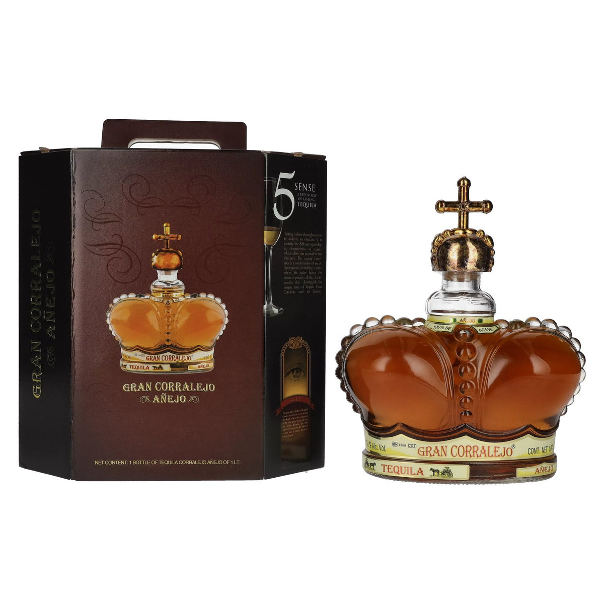 Gran Corralejo Tequila AÑEJO 100% Agave 38% Vol. 1l in gift box