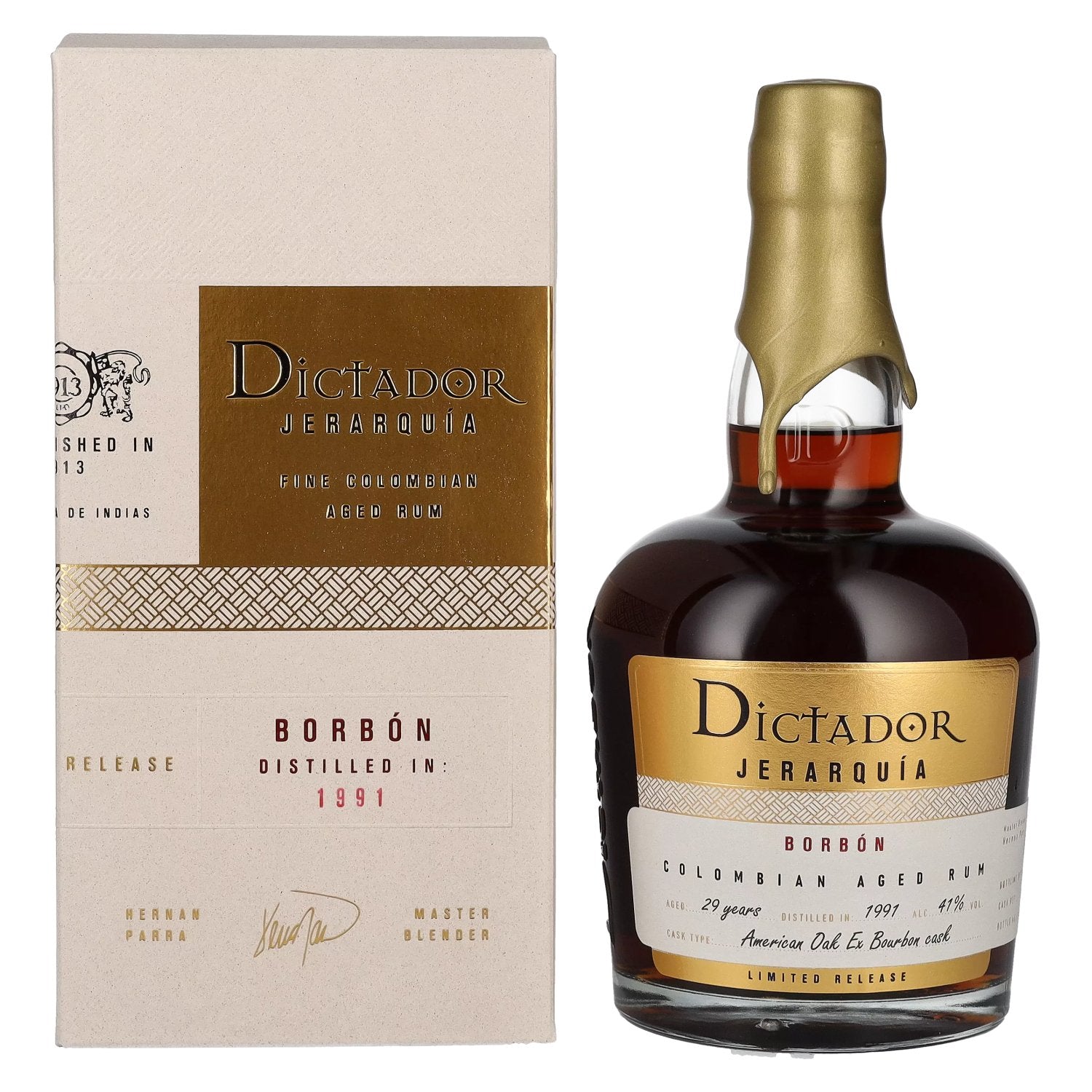 Dictador JERARQUÍA 29 Years Old BOURBON Rum 1991 41% Vol. 0.7L in Gift Box