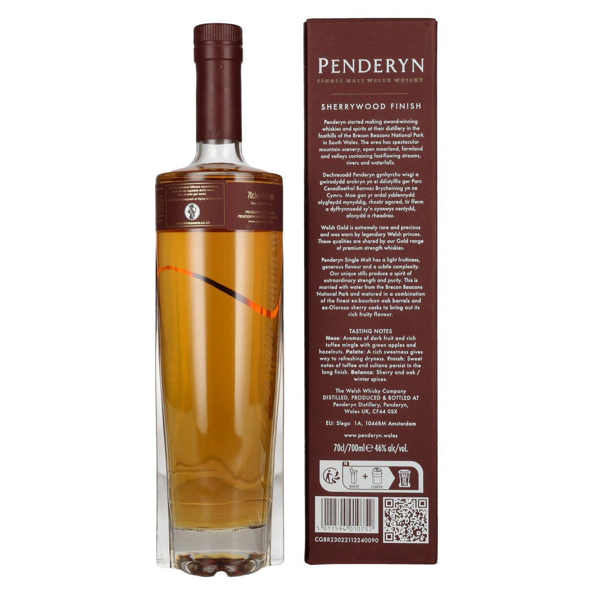 Penderyn SHERRYWOOD Single Malt Welsh Whisky 46% Vol. 0.7l in gift box
