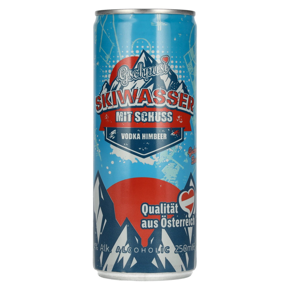 Gschpusi Skiwasser with a dash of alcohol, 4% ABV, 0.25l can, deposit required
