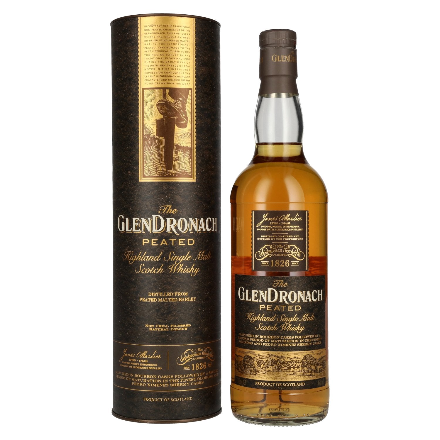 The GlenDronach PEATED Highland Single Malt Scotch Whisky 46% Vol. 0,7l in Geschenkbox
