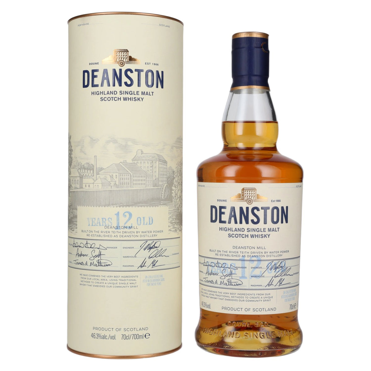 Deanston 12 Years Old Highland Single Malt 46.3% Vol. 0.7l in Gift Box
