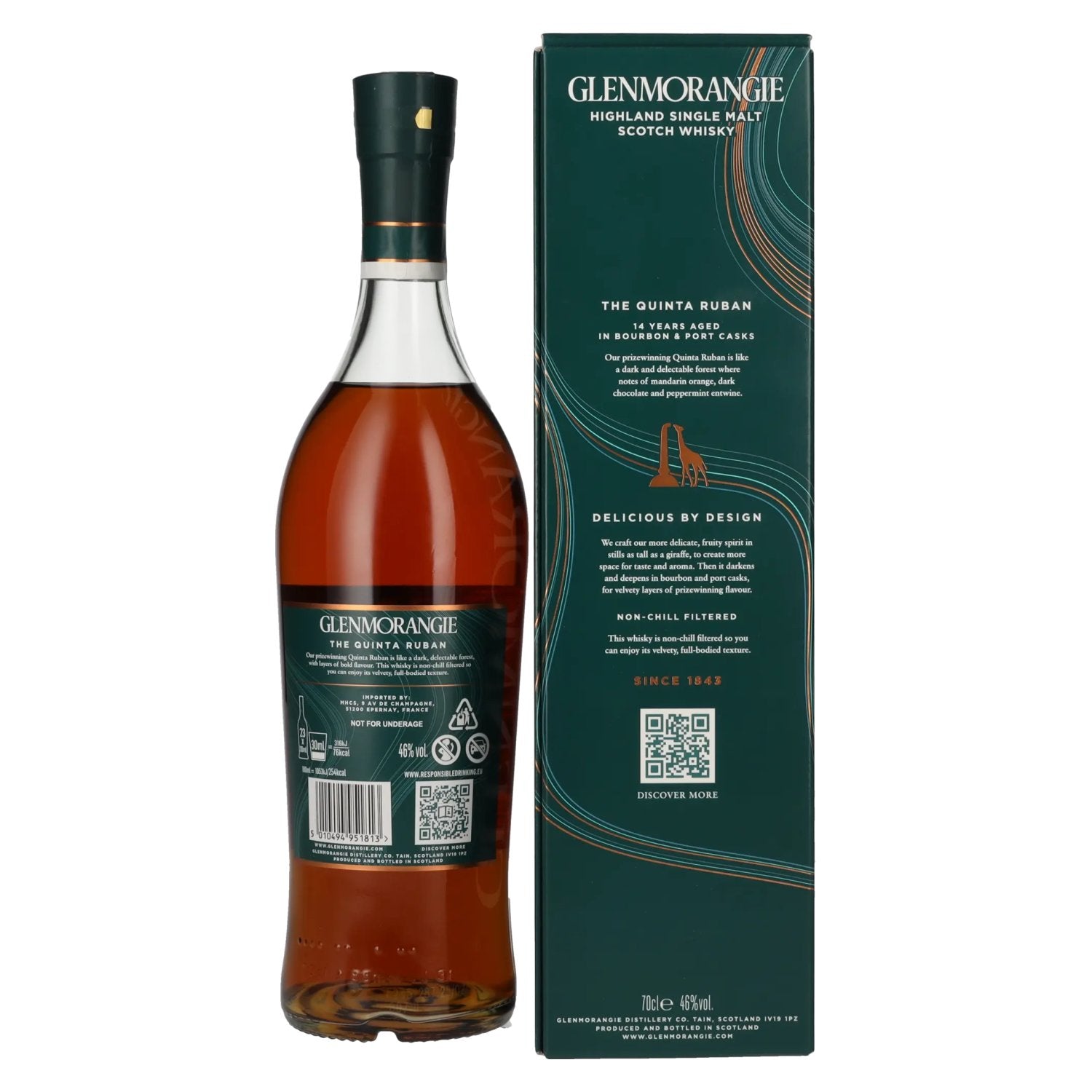 Glenmorangie The QUINTA RUBAN 14 Years Old Highland Single Malt 46% Vol. 0,7l in Geschenkbox