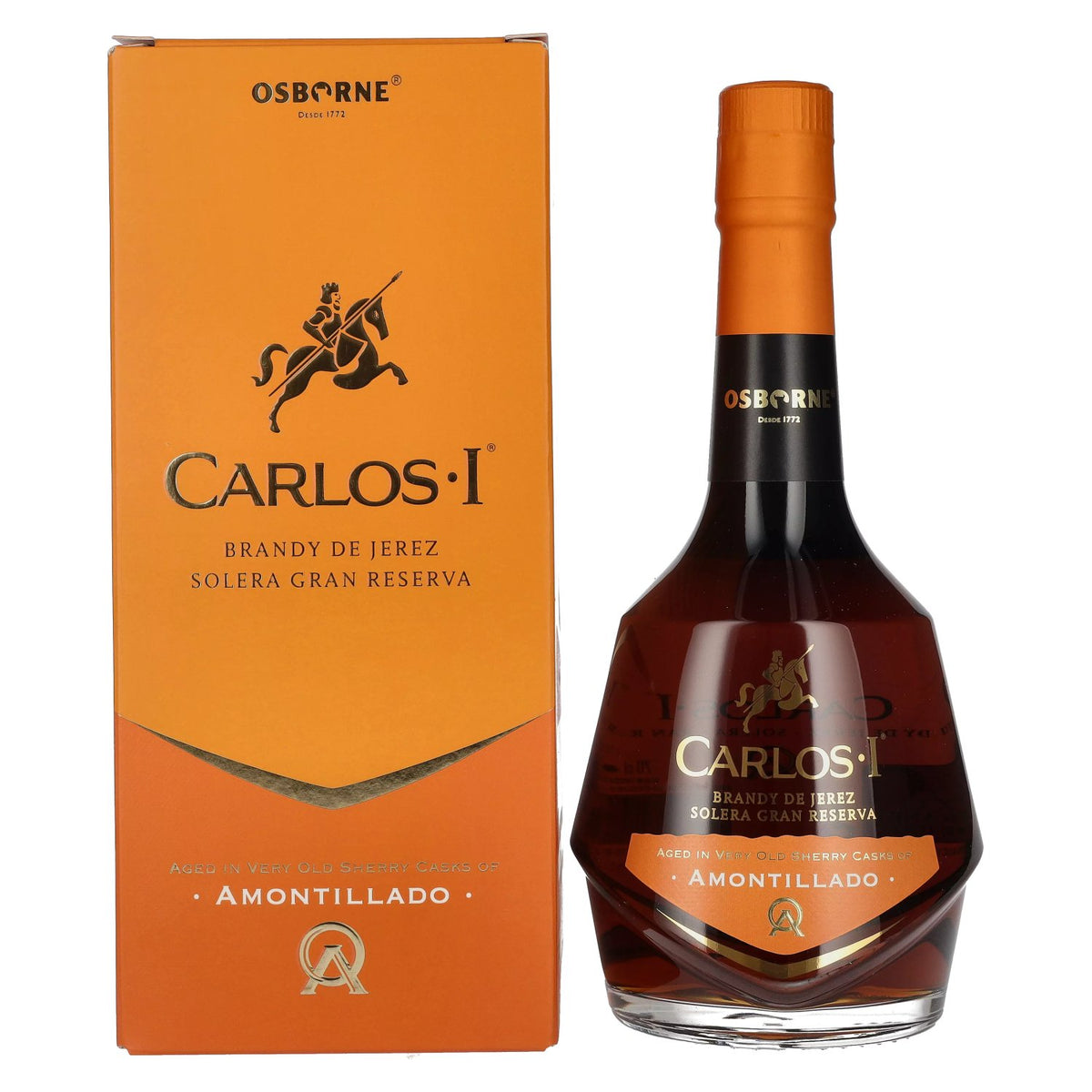Carlos I Solera Gran Reserva AMONTILLADO Brandy de Jerez 40.3% Vol. 0.7l in Gift Box