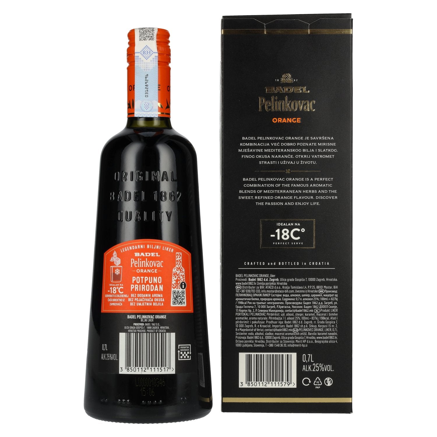 Badel Pelinkovac ORANGE 25% Vol. 0.7l in Gift Box