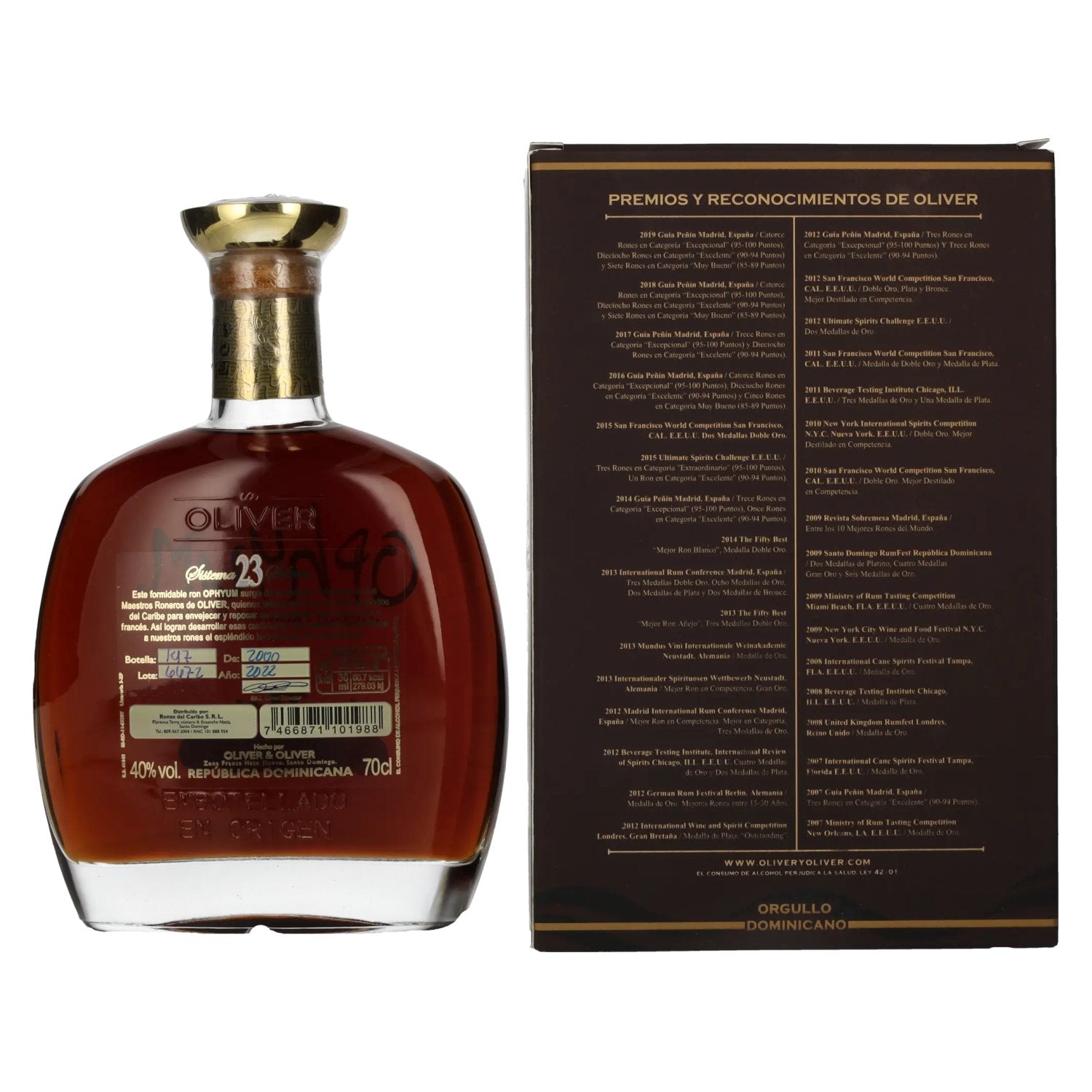 Ophyum 23 Metódo Solera Grand Premiere Rhum 40% Vol. 0,7l in Geschenkbox