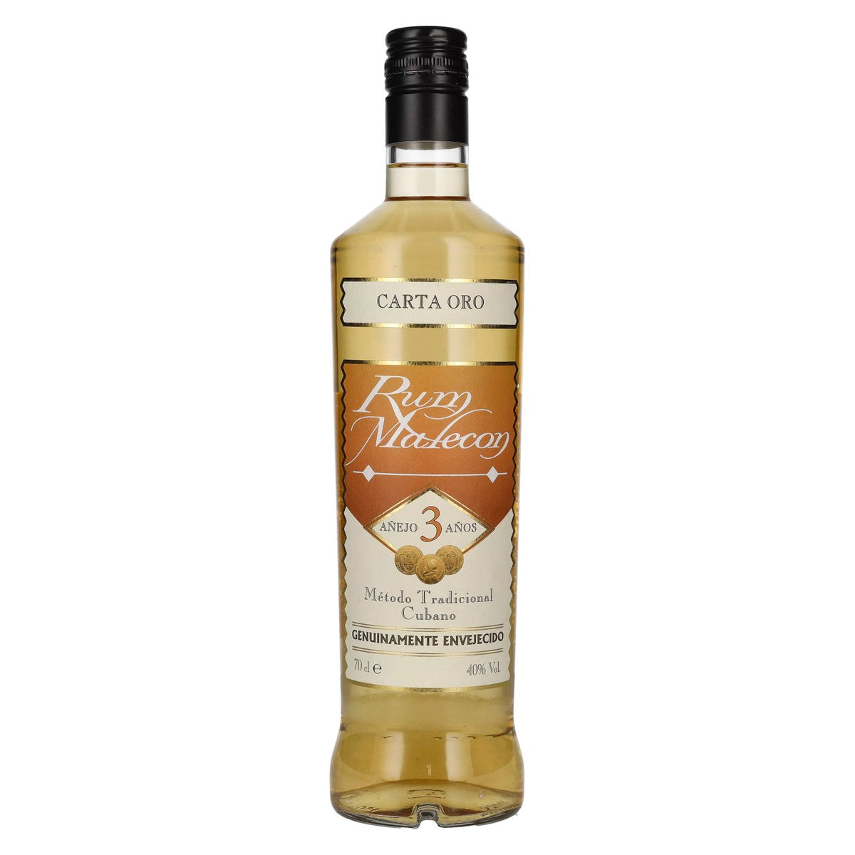 Rum Malecon Añejo 3 Years Carta Oro 40% Vol. 0.7l