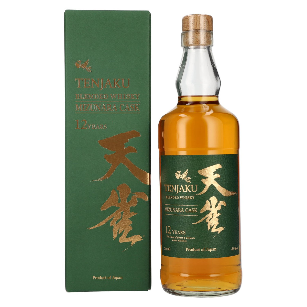 Tenjaku 12-Year-Old Blended Whisky, Mizunara Cask, 43% vol., 0.7 l, in a gift box