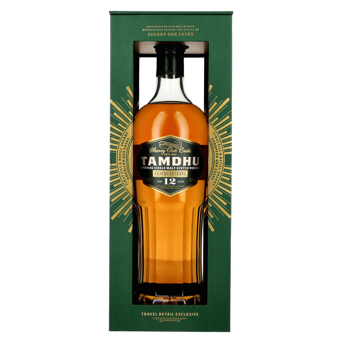 Tamdhu 12 Years Old CUATRO RESERVA Speyside Single Malt 41.2% ABV 0.7l in a gift box