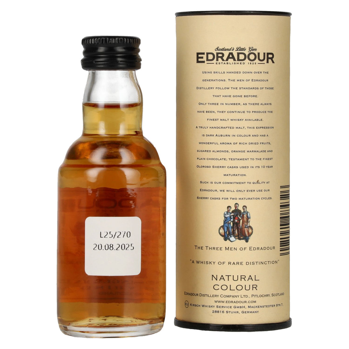 Edradour 10 Years Old Highland Single Malt Scotch Whisky, 40% ABV, 0.05 l, in a gift box