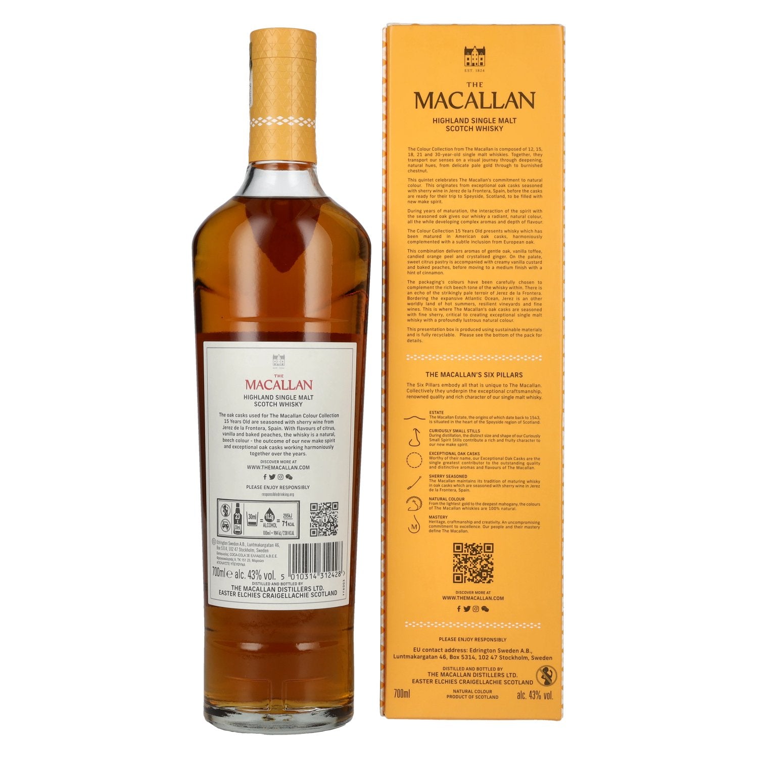 The Macallan 15 Years Old Colour Collection Highland Single Malt Scotch Whisky 43% Vol. 0,7l in Geschenkbox