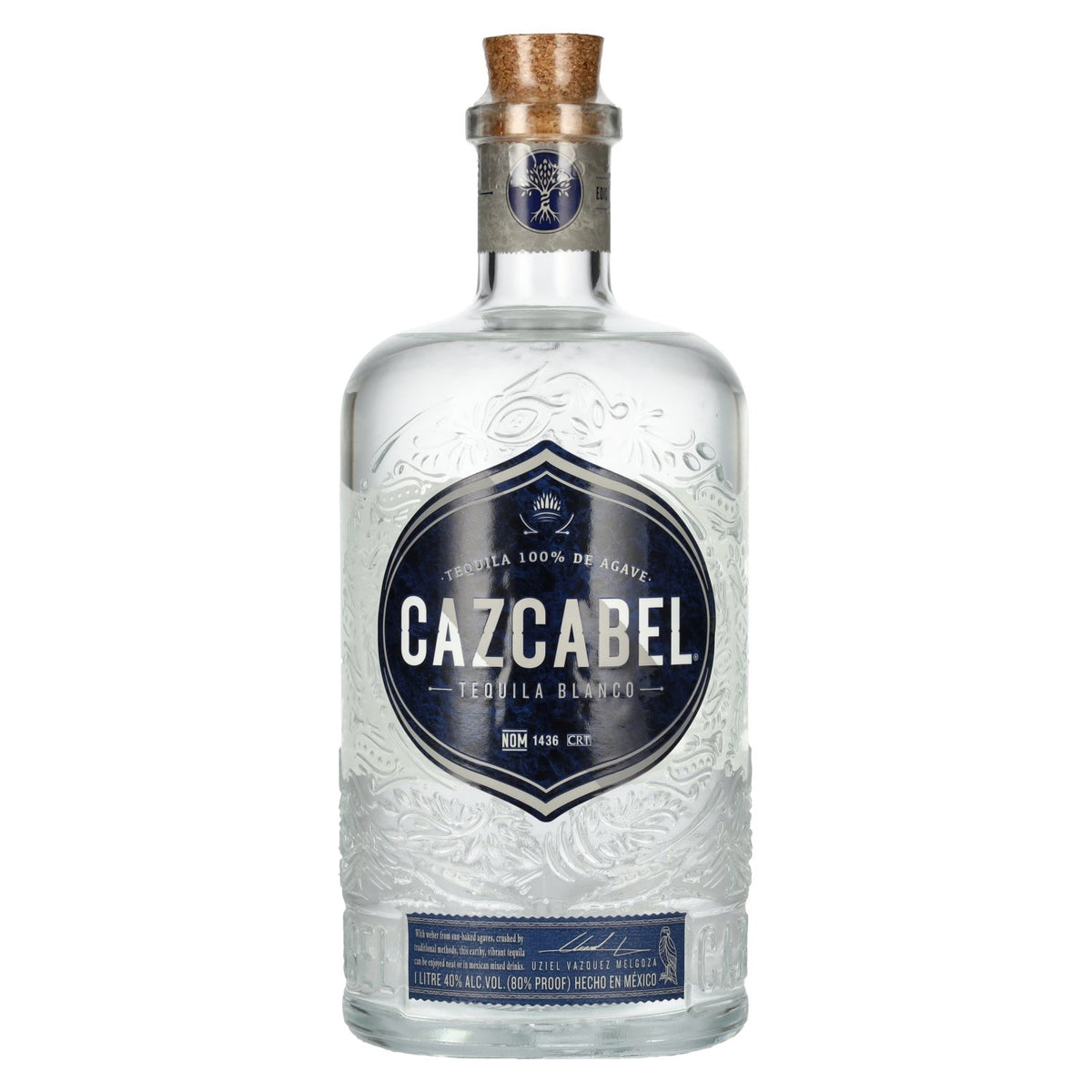 Cazcabel Tequila BLANCO 100% Agave 40% ABV 1 litre