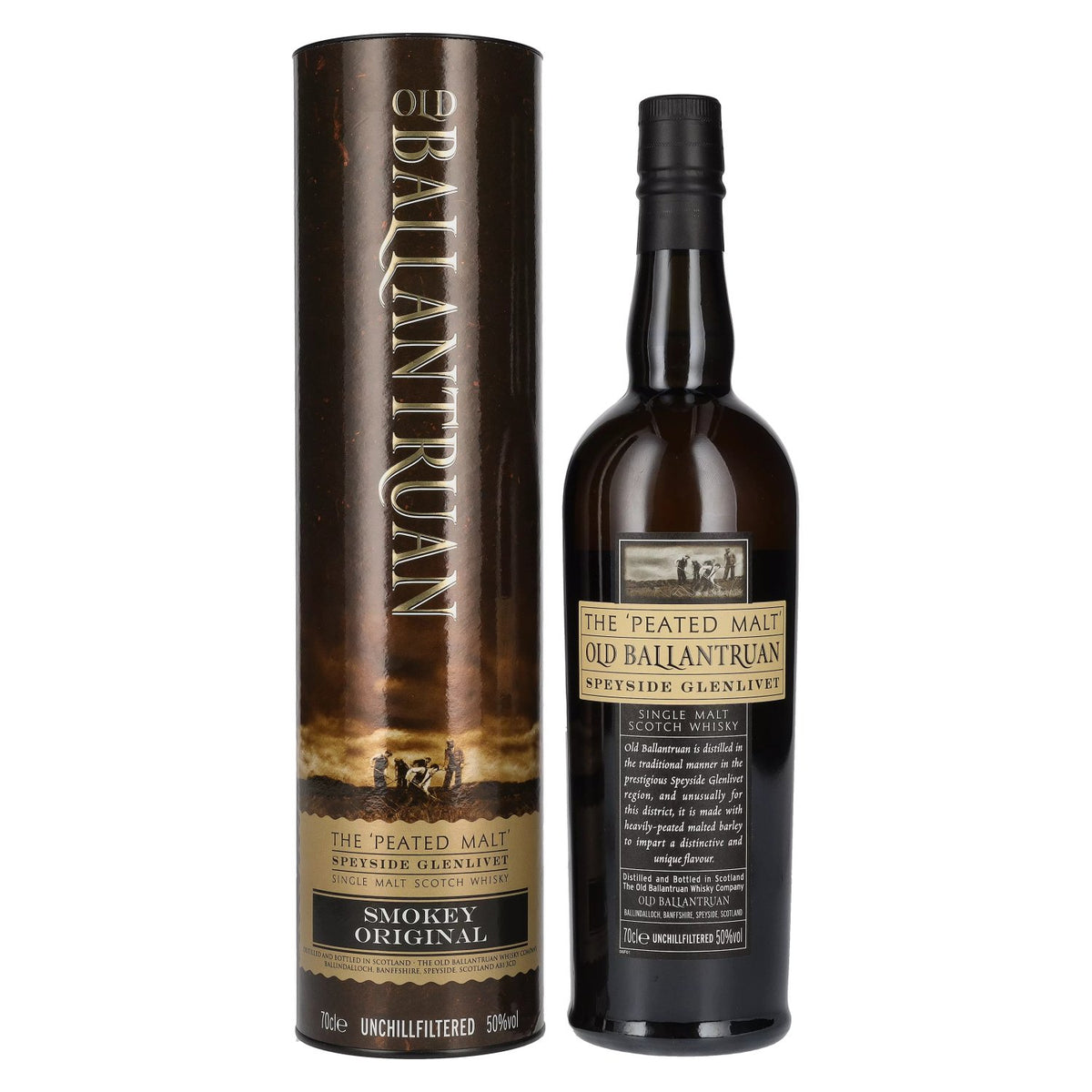 Old Ballantruan the PEATED MALT Unchillfiltered 50% Vol. 0.7l in gift box
