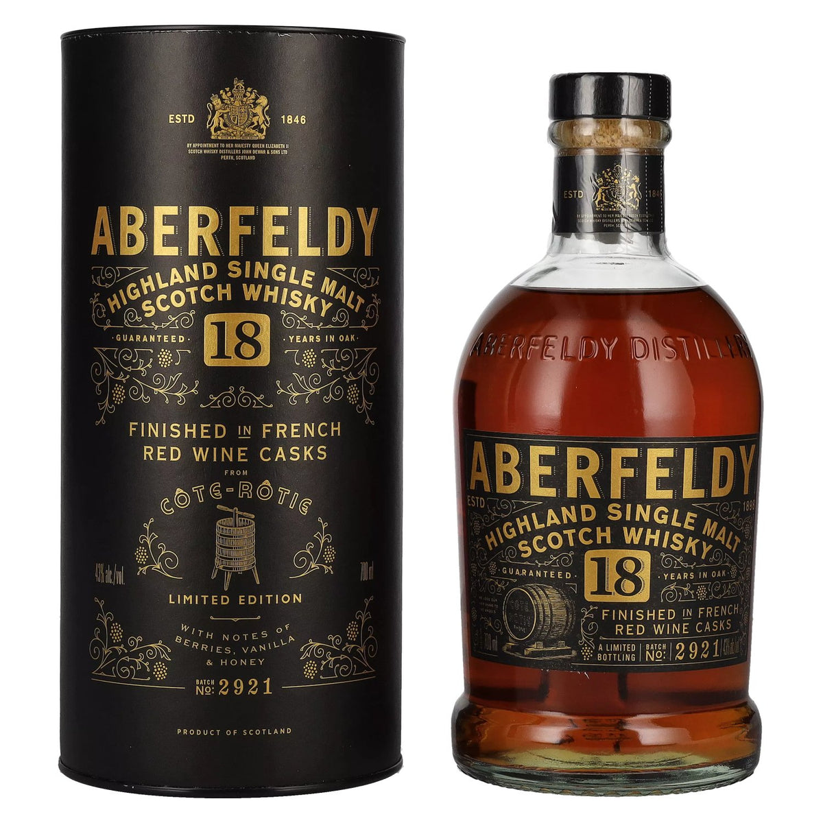 Aberfeldy 18 Years Old Red Wine Casks CÔTE RÔTIE 43% Vol. 0,7l in Geschenkbox