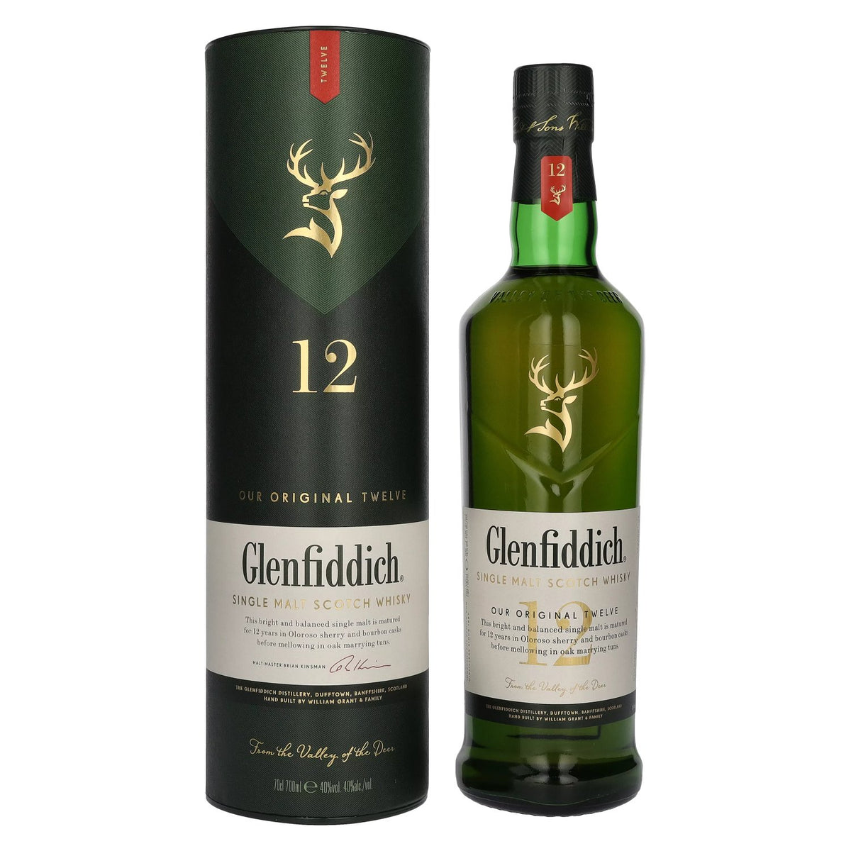 Glenfiddich OUR ORIGINAL TWELVE 12 Years Old Single Malt Scotch Whisky 40% Vol. 0.7l in Gift Box