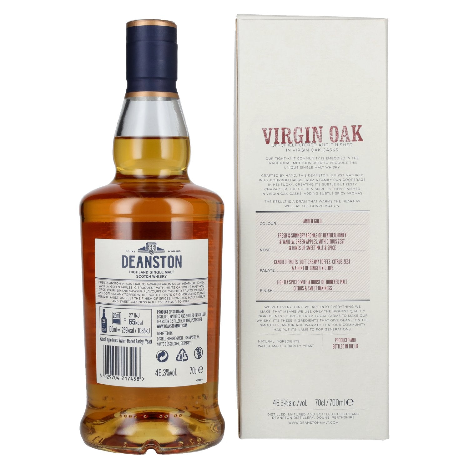 Deanston VIRGIN OAK Highland Single Malt 46,3% Vol. 0,7l in Geschenkbox