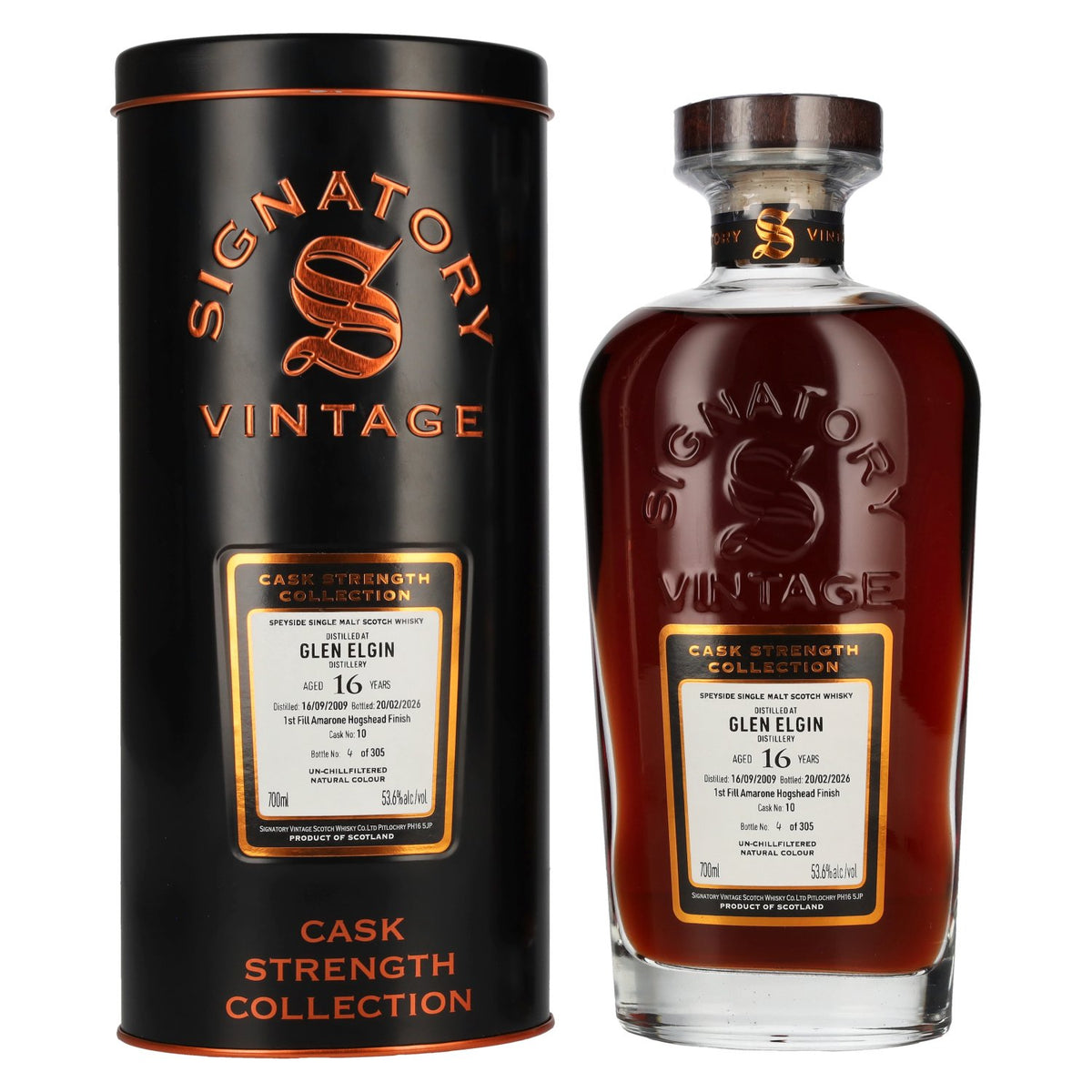 Signatory Vintage GLEN ELGIN 16 Years Old Cask Strength Collection #10 2009 53,6% Vol. 0,7l in Tinbox