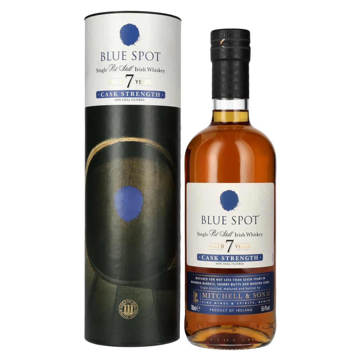Blue Spot 7 Years Old Cask Strength Pot Still Irish Whiskey 58,4% Vol. 0,7l in Geschenkbox