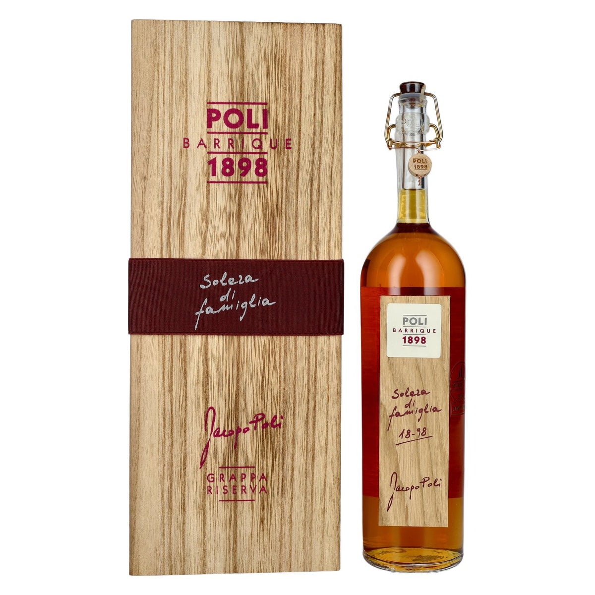 Poli Grappa Barrique 1898 Solera di Famiglia 55% Vol. 0.7l in wooden box
