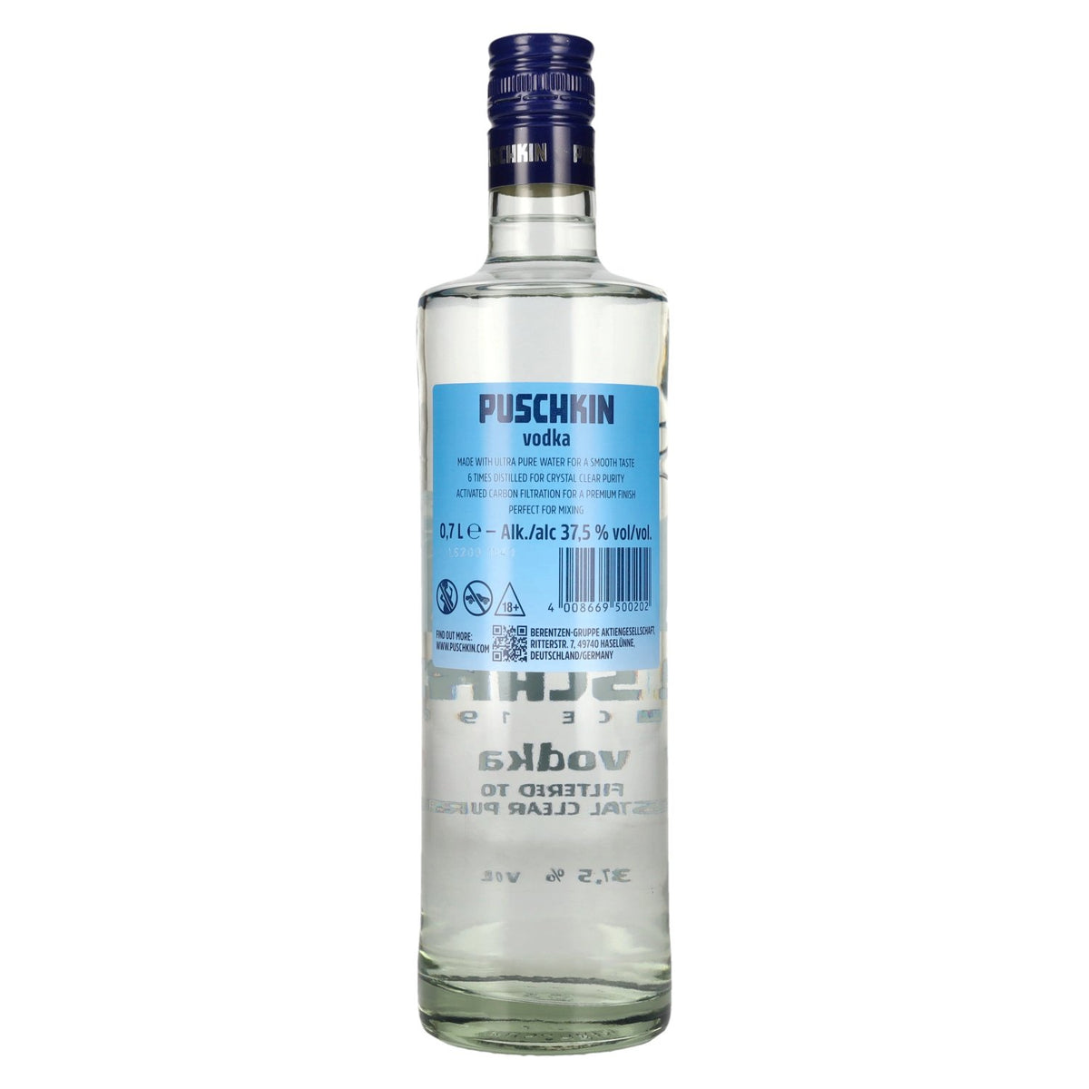 Puschkin Ice-Filtered Vodka 37.5% ABV 0.7l