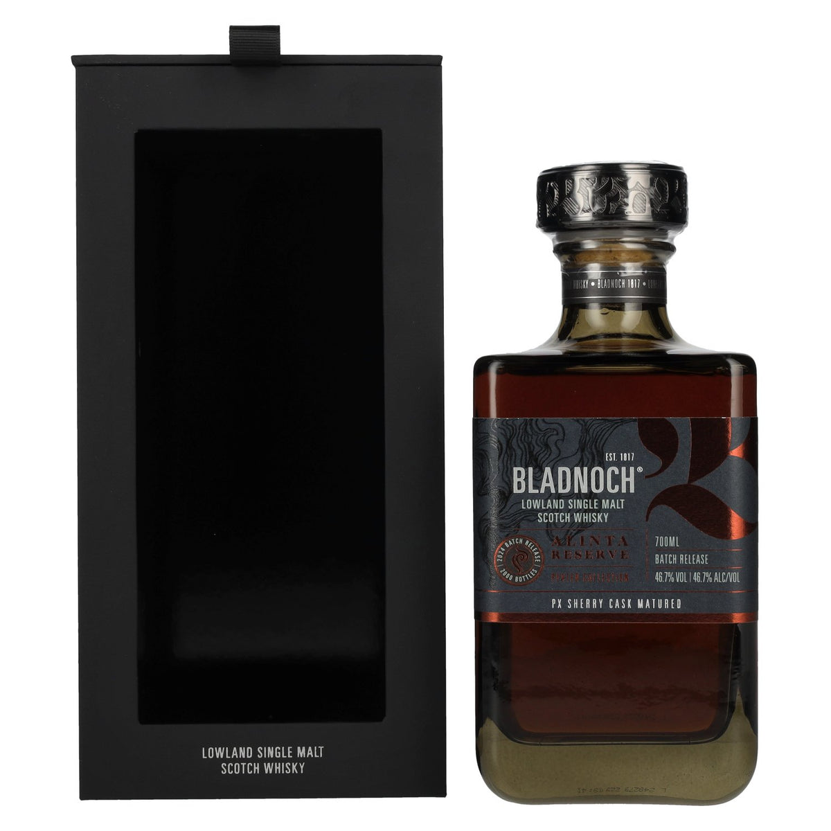 Bladnoch ALINTA RESERVE Lowland Single Malt Scotch Whisky PX Sherry Cask 2024 46,7% Vol. 0,7l in gift box