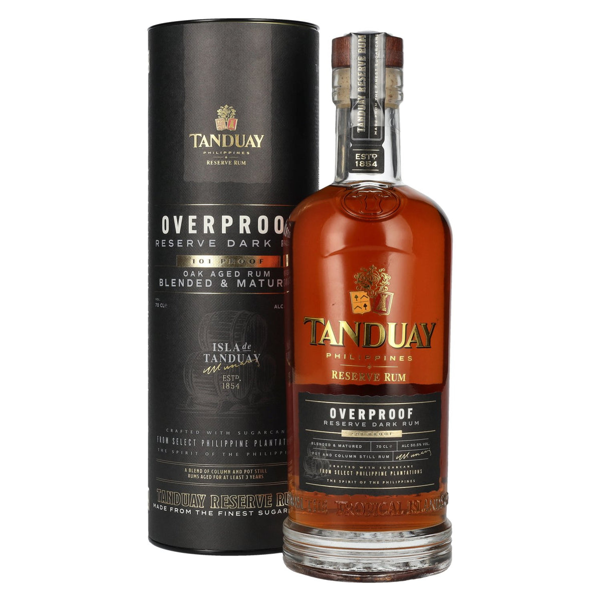 Tanduay Overproof Reserve Dark Rum 101 Proof 50,5% Vol. 0,7l in Geschenkbox