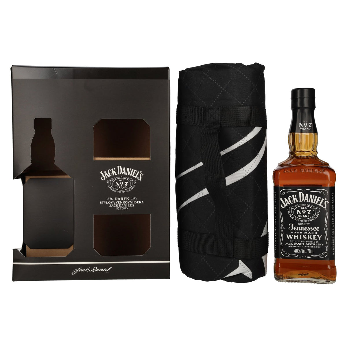 Jack Daniel's Tennessee Whiskey 40% Vol. 0.7l in Gift Box with Party Blanket