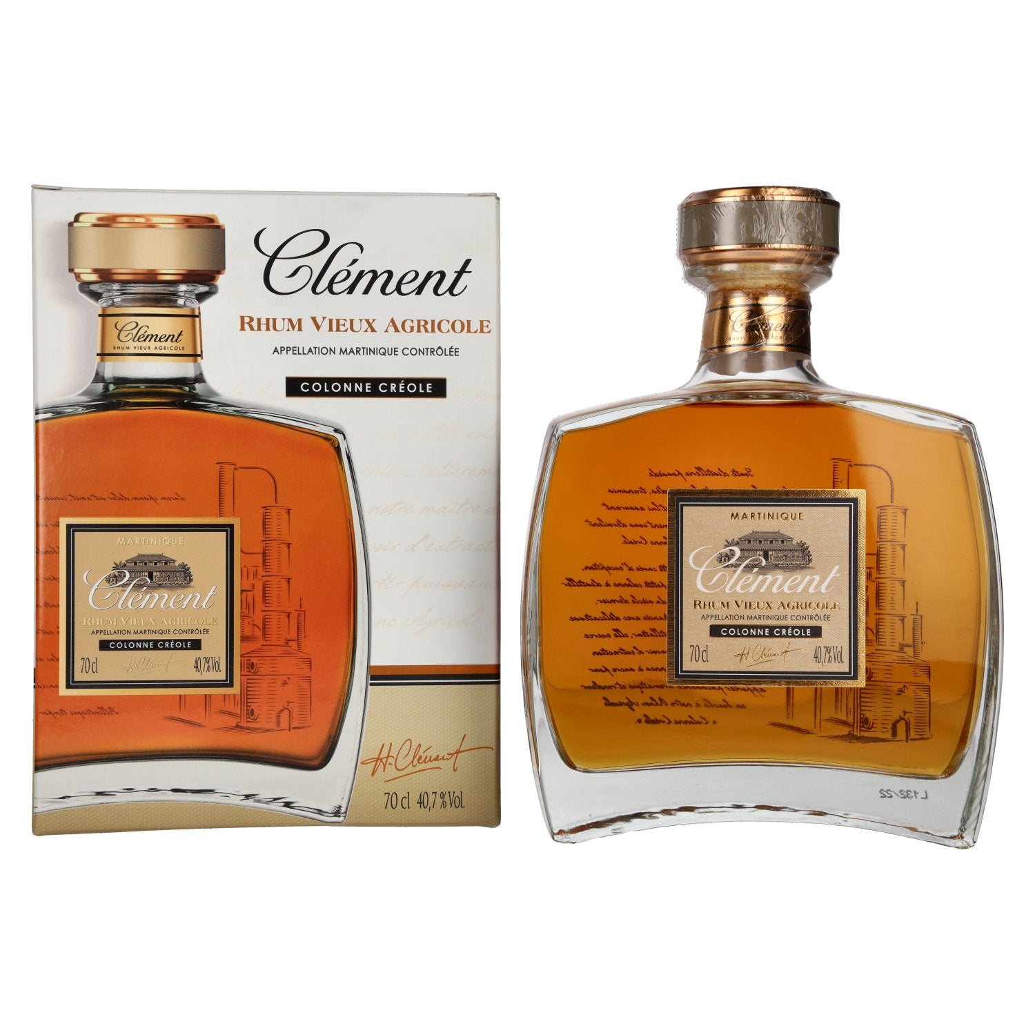 Clément Rhum Vieux Agricole Colonne Créole 40,7% Vol. 0,7l in Geschenkbox