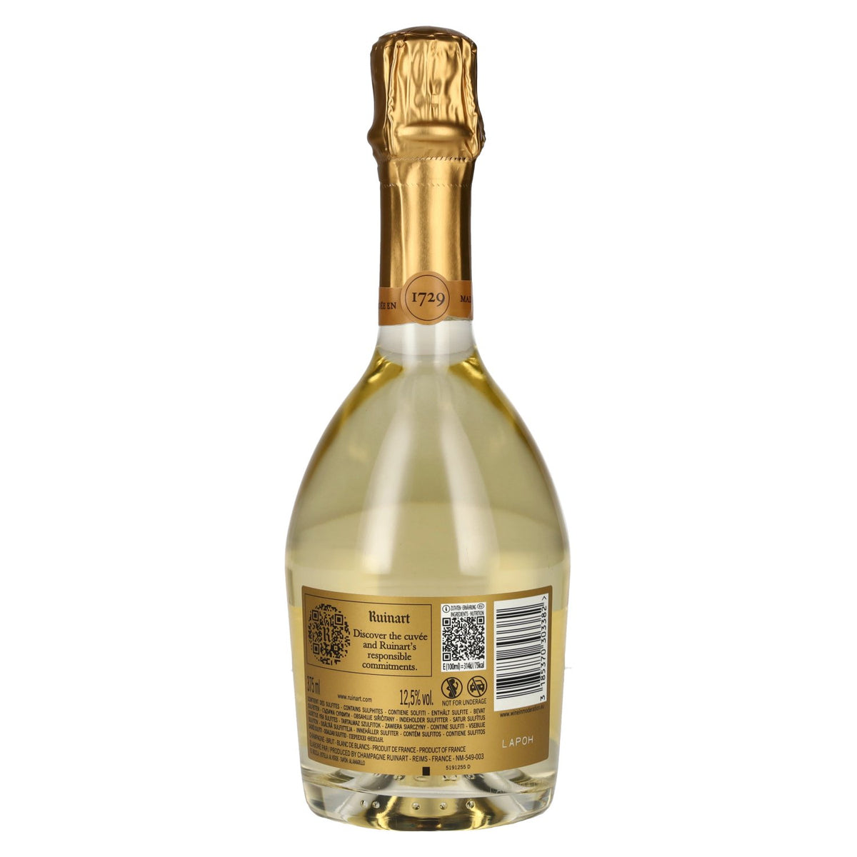 Ruinart Champagne Blanc de Blancs Brut 12.5% ABV 0.375l
