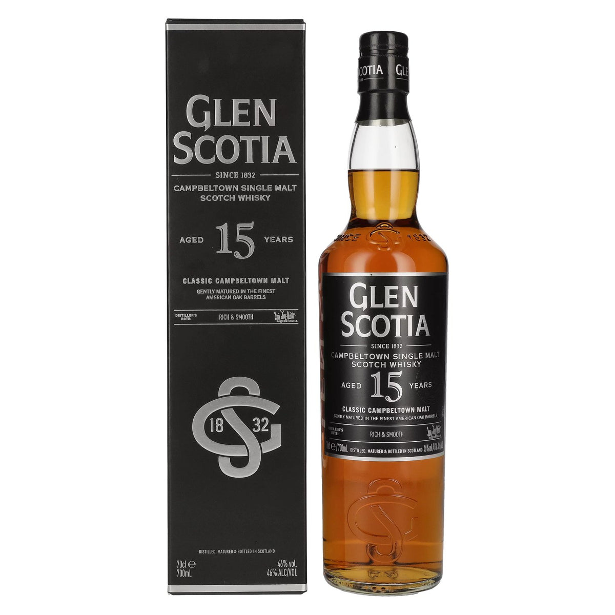 Glen Scotia 15 Year Old Single Malt Scotch Whisky 46% Vol. 0.7l in Gift Box