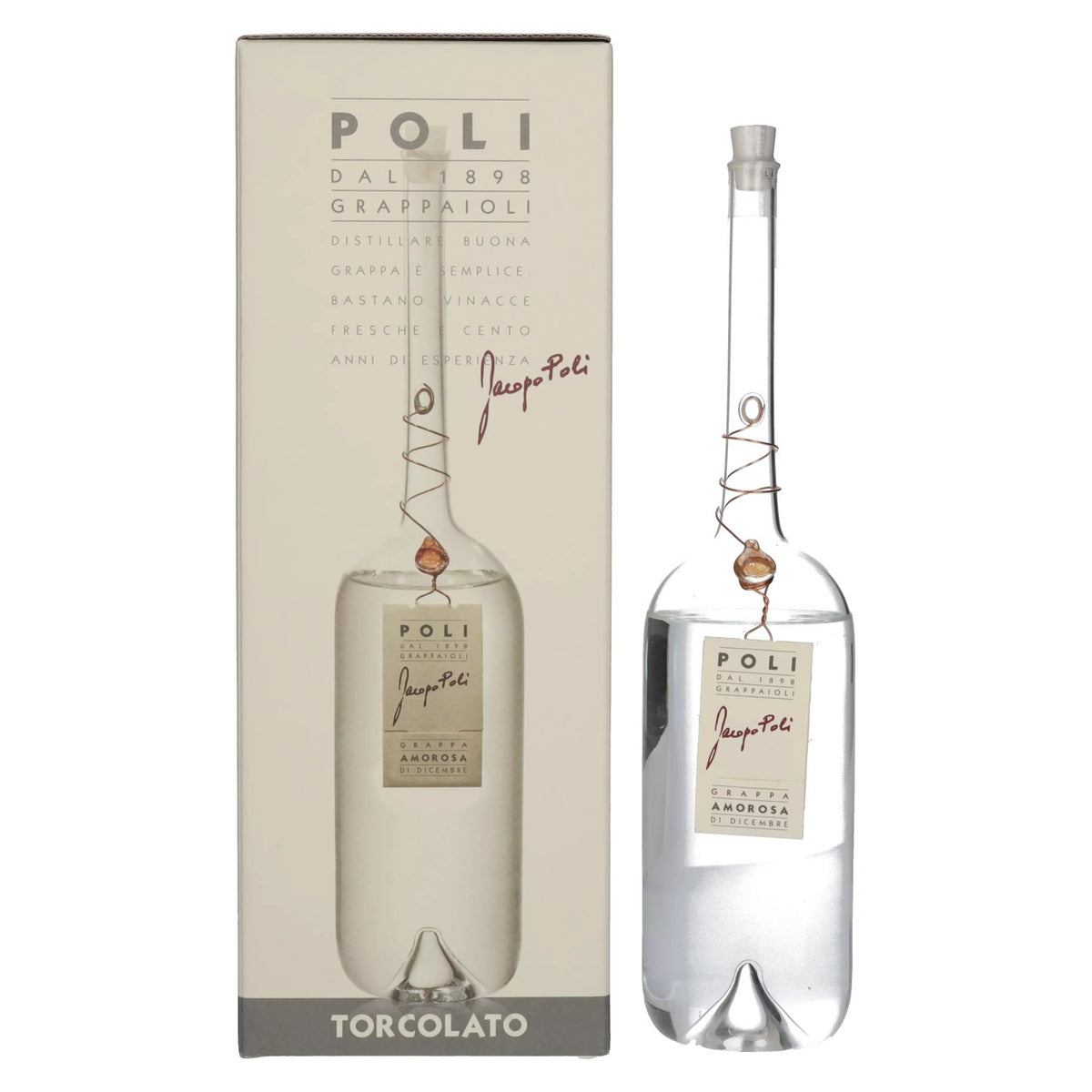Poli Grappa Amorosa di Dicembre Torcolato 40% Vol. 0.5l in Gift Box
