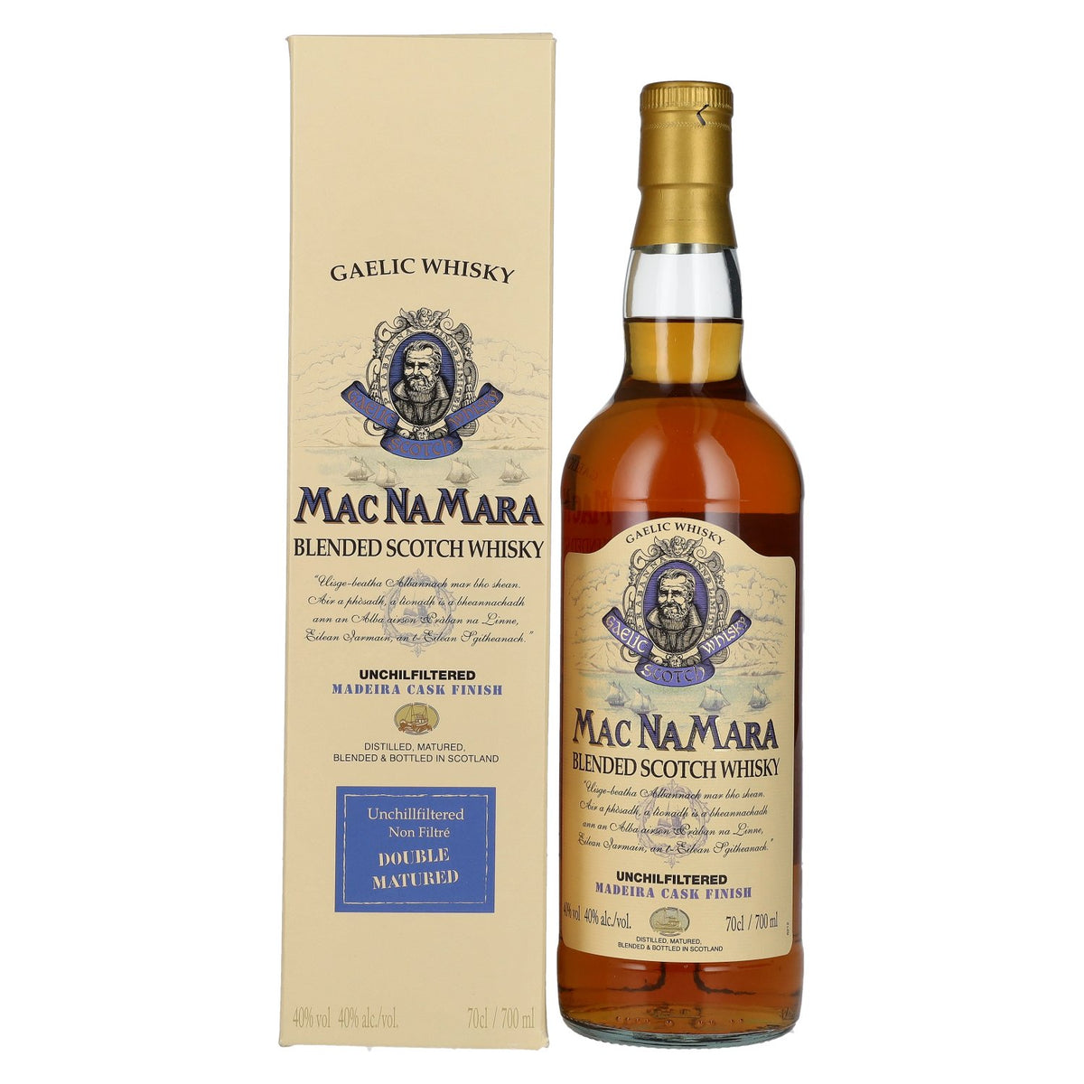 Gaelic Whisky MACNAMARA Madeira Cask Finish Blended Scotch Whisky 40% Vol. 0.7L in Gift Box