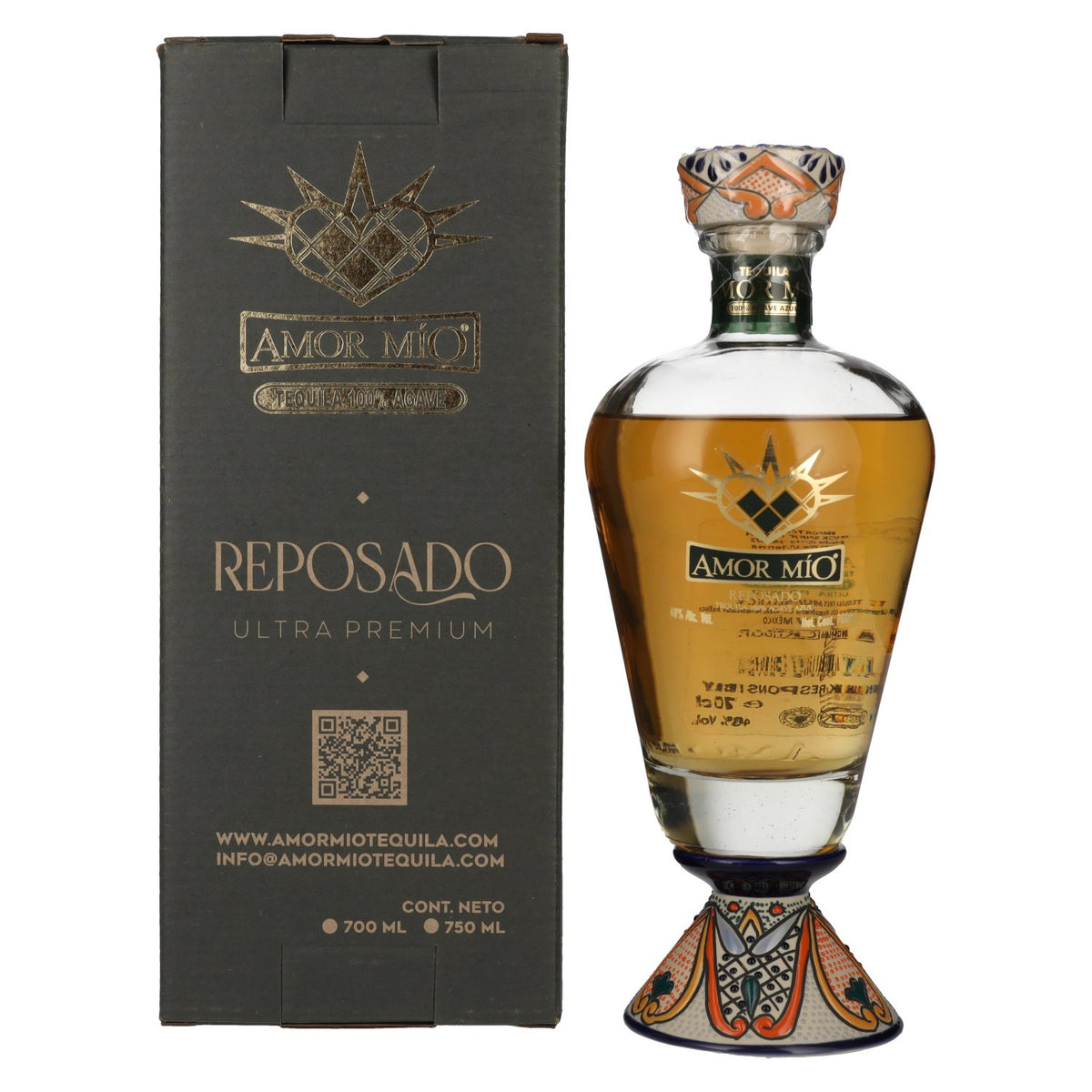 Amor Mío Tequila Reposado 100% Agave Azul 40% Vol. 0,7l in Geschenkbox