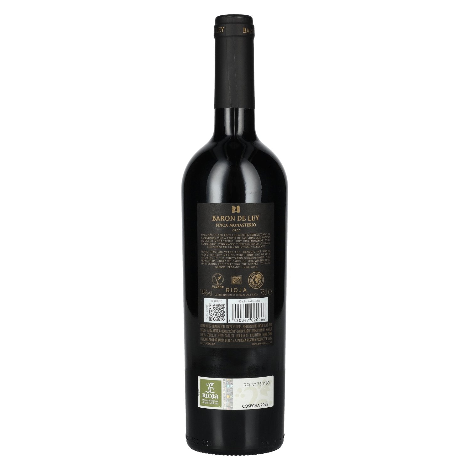 Baron De Ley Rioja Finca Monasterio DOC 2022 14% Vol. 0,75l