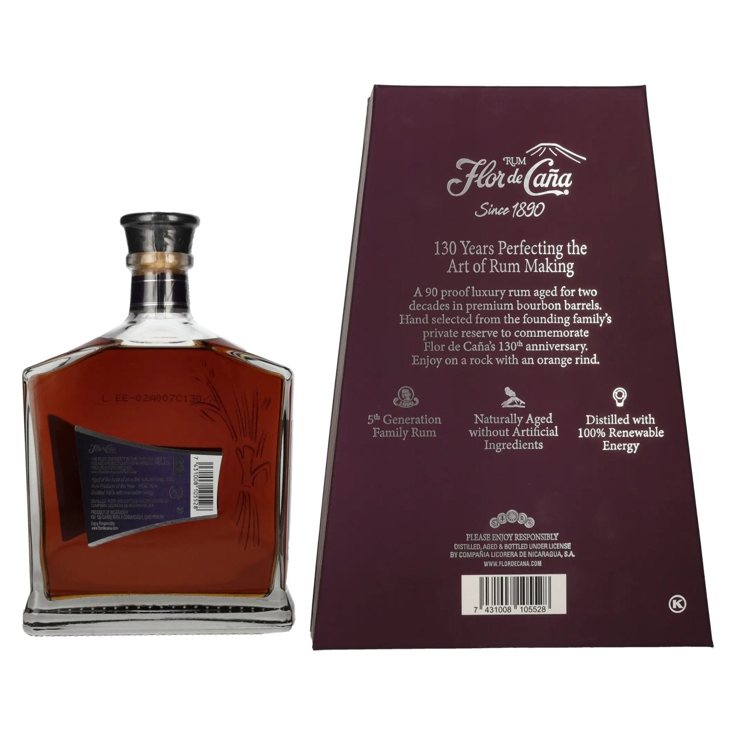Flor de Caña 130th Anniversary Rum 45% Vol. 0.7l in gift box