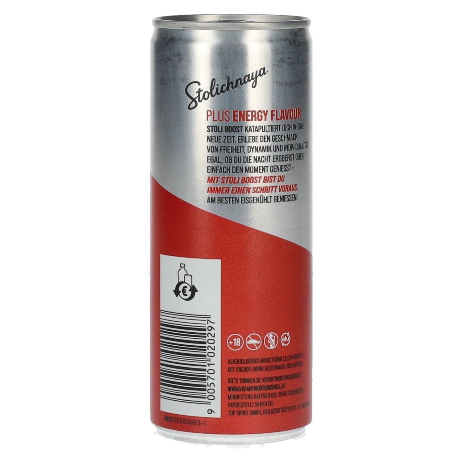 Stolichnaya Boost Plus ENERGY Flavour 5% Vol. 0,25l Dose Pfand