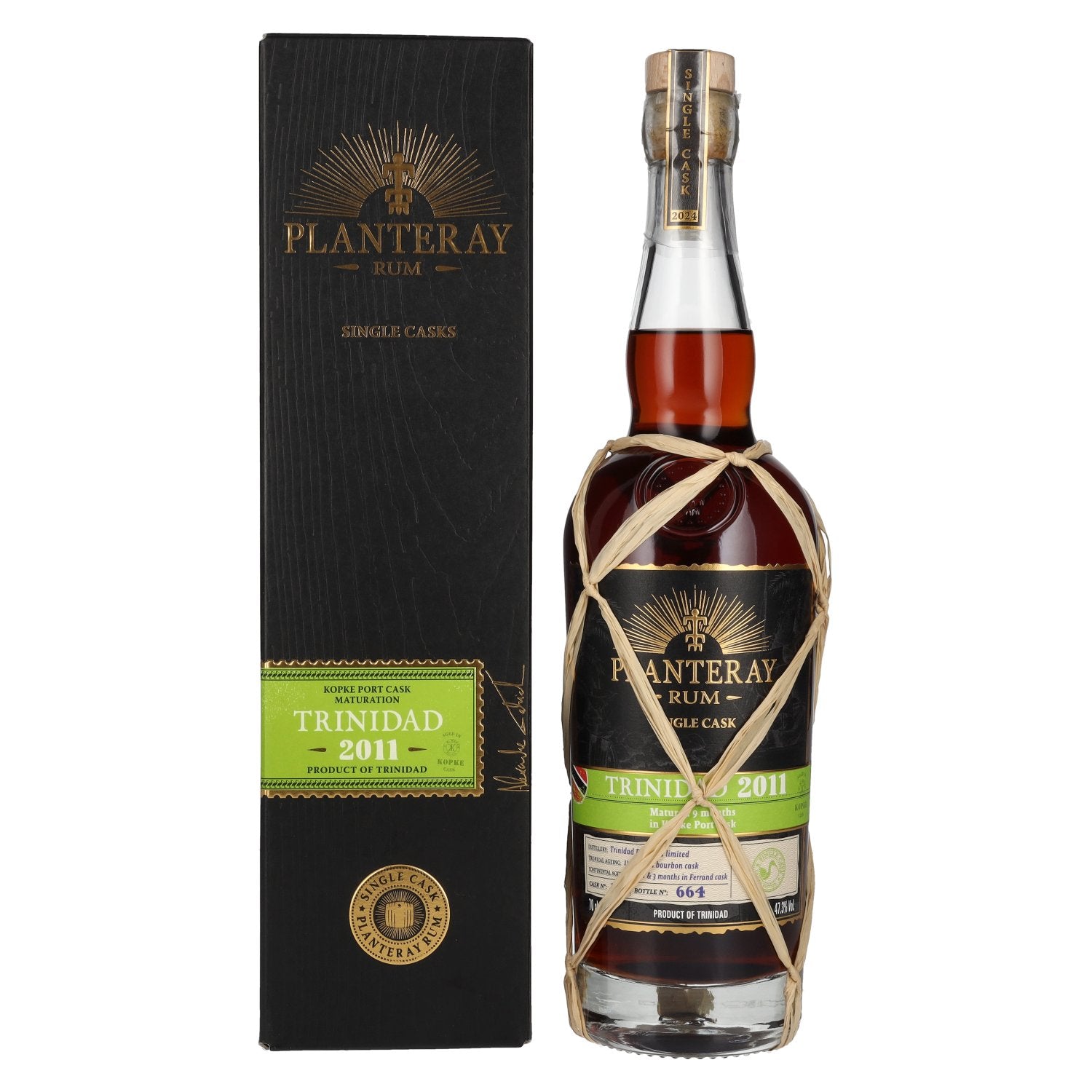 Plantation Rum TRINIDAD 2011 Kopke Port Cask Finish 47.3% Vol. 0.7l in Gift Box