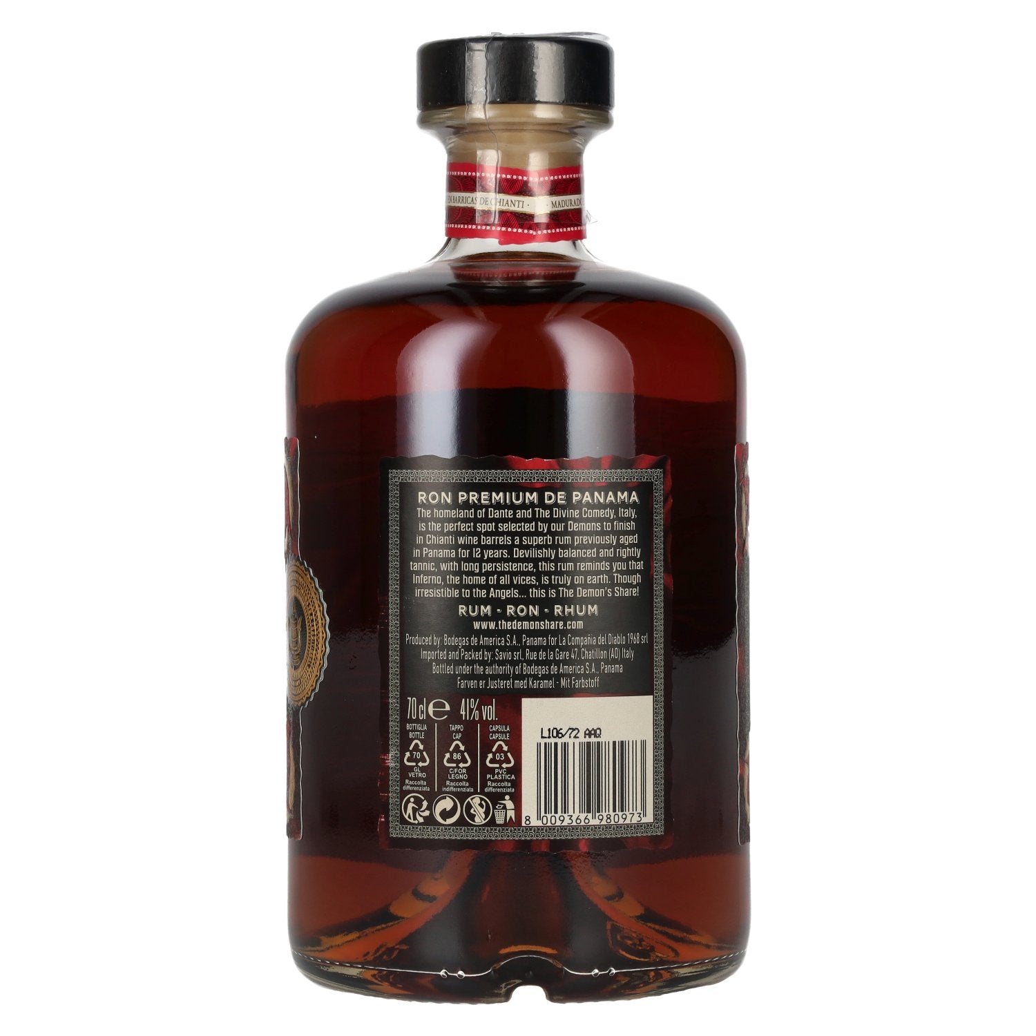 The Demon's Share Superior Blend Rum 12 Years Old Chianti Barrel Finish 41% Vol. 0,7l