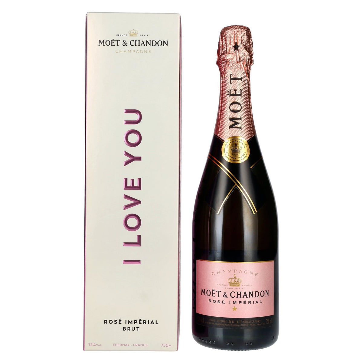 Moët &amp; Chandon Champagne ROSÉ IMPÉRIAL Brut ‘I Love You’ Edition 12% ABV 0.75l in a gift box
