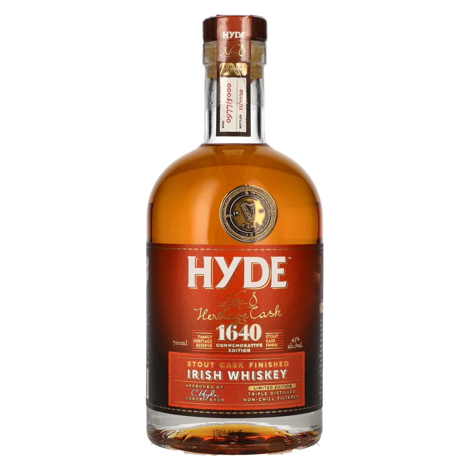 Hyde No.8 HERITAGE CASK 1640 Irish Whiskey Stout Cask Finish 43% Vol. 0.7l