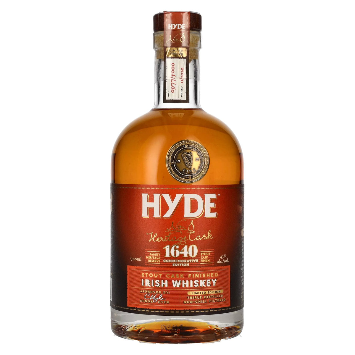 Hyde No.8 HERITAGE CASK 1640 Irish Whiskey Stout Cask Finish 43% Vol. 0.7l