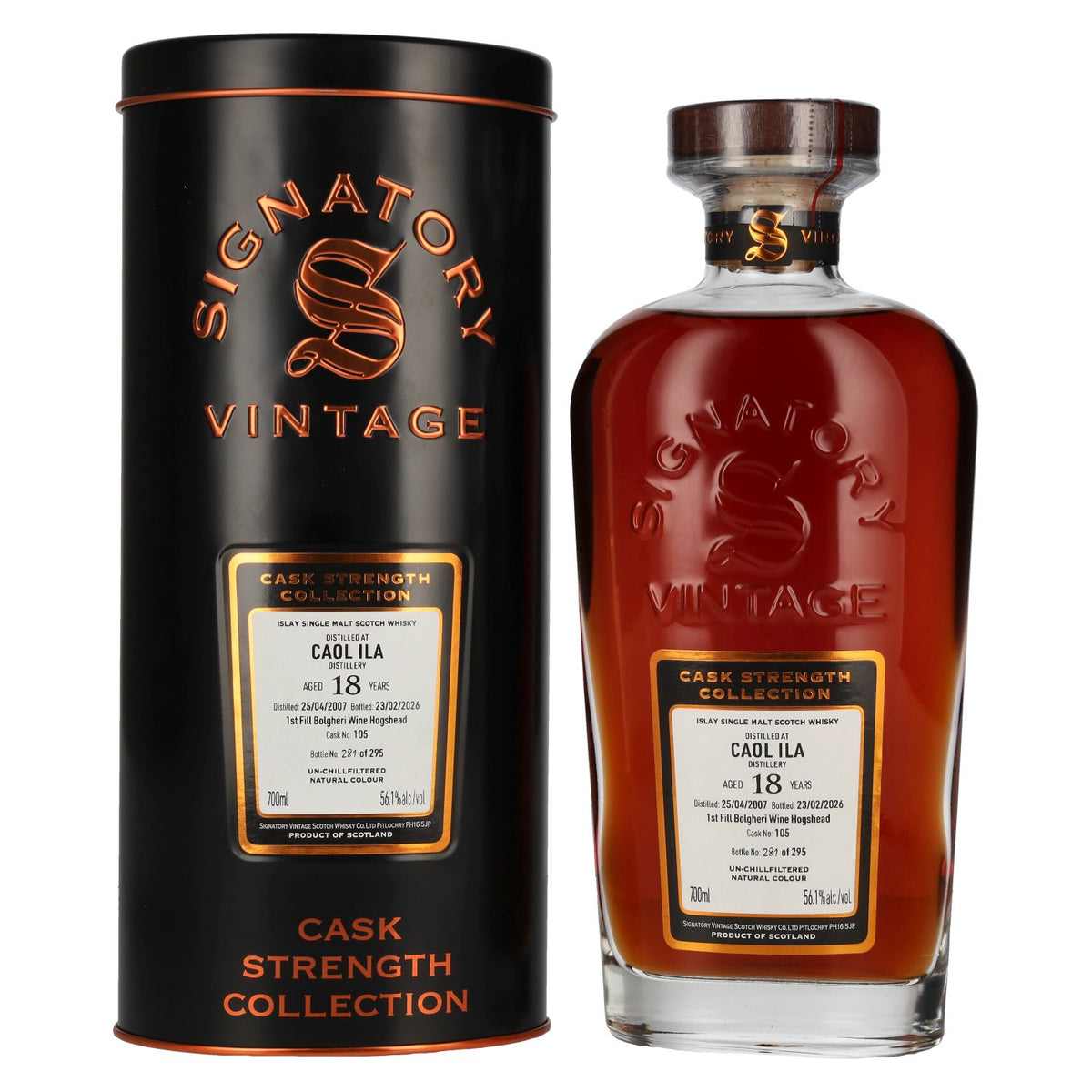 Signatory Vintage CAOL ILA 18 Years Old Cask Strength Collection #105 2007 56,1% Vol. 0,7l in Tinbox