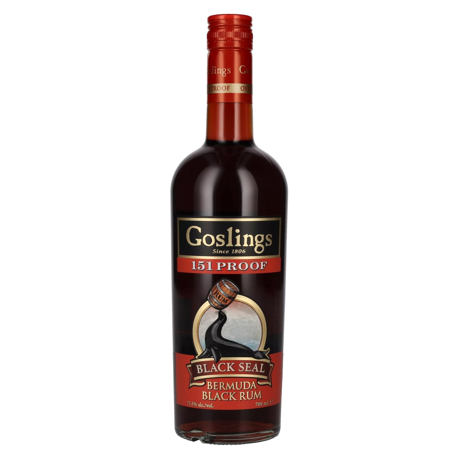 Goslings Black Seal 151 PROOF Bermuda Black Rum 75.5% Vol. 0.7l