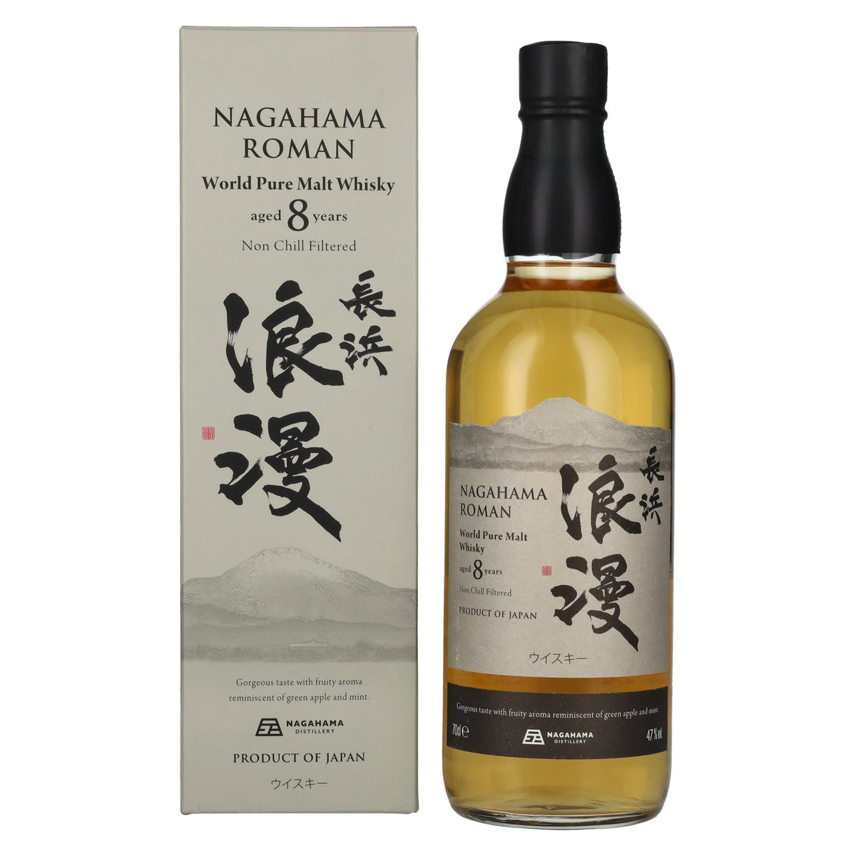 Nagahama Roman 8 Years Old Pure Malt Whisky 47% Vol. 0.7l in Gift Box