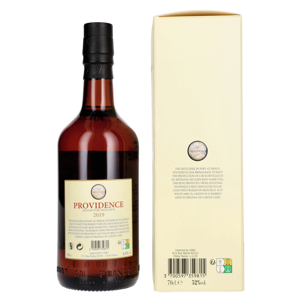 PROVIDENCE Haitian Pure Single Rum 2019 52% Vol. 0,7l in Geschenkbox